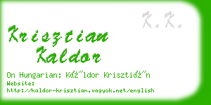 krisztian kaldor business card
